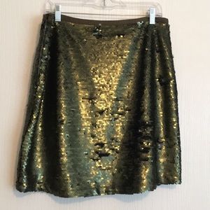 Forest Green Sequined Skirt